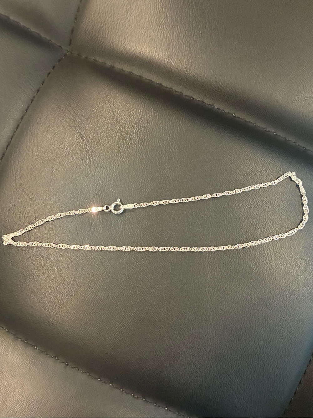Fashion Jewelry Silver Rope Anklet - Sterling Silver 11”